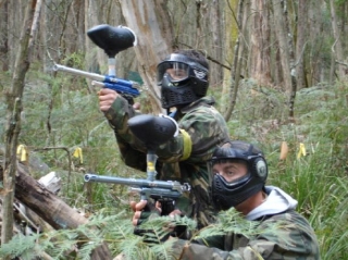 Partie de paintball dans les Landes